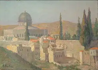 Al-Aqsa Mosque, 1906, oil on wood, 61X46