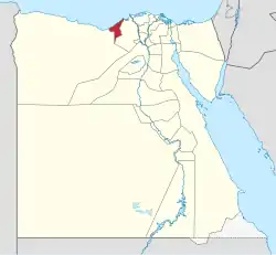 Alexandria Governorate on the map of Egypt