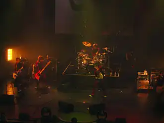 Alice Nine performing at the Wiltern Theatre 2007. From left to right: Tora, Saga, Nao, Shou, Hiroto