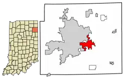 Location of New Haven in Allen County, Indiana.