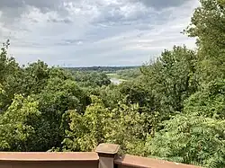 view from the platform looking west over the Meramec River valley