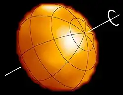 Altair with rotation axis illustrated