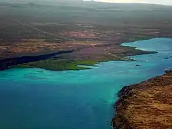 Image 27From an aircraft flying out of Baltra Island (on the right) and the Santa Cruz (on the left), the Itabaca Channel is the waterway between the islands. (from Galápagos Islands)