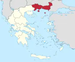Location of Eastern Macedonia and Thrace