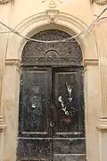 The entrance door of the church
