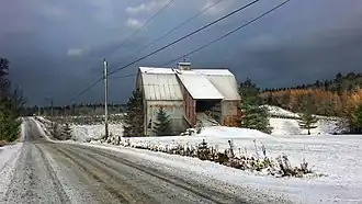 Gravel section of Route 255 in Bury.