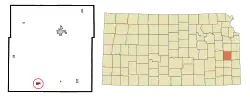 Location within Anderson County and Kansas