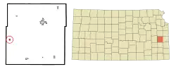 Location within Anderson County and Kansas