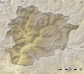 Location of the lake in Andorra.