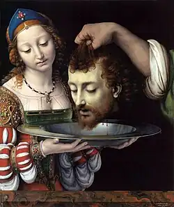 Salome receives the Head of St John the Baptist, 1506-7 - oil on panel; H. 57&nbsp;cm, W. 47&nbsp;cm, Metropolitan Museum of Art