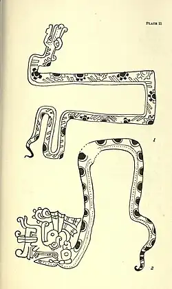 Animal figures of serpents in the Maya codices