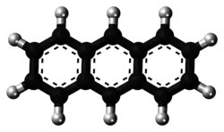 Ball-and-stick model of the anthracene molecule