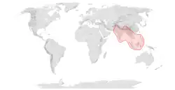 Map showing the range of A. dorsata