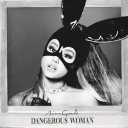 the cover shows Grande with a black bunny mask posing in front of a black and white cover.the japanese edition is the same cover as the cover of the lead single "Dangerous Woman"