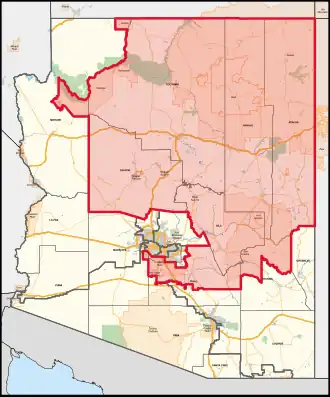 Map of Arizona's 2nd congressional district