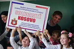 Gouillon with Kosovo Serb primary school students