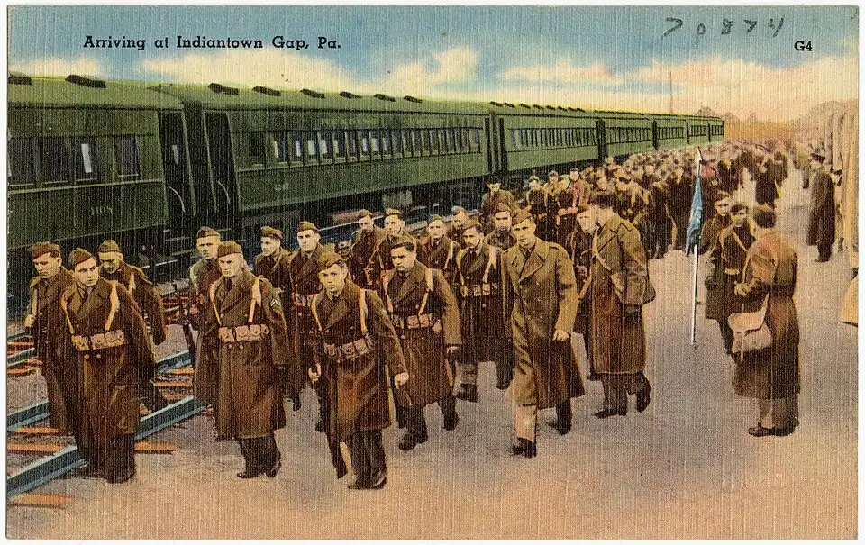 Arriving at Indiantown Gap