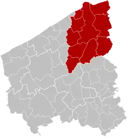 Location of the arrondissement in West Flanders