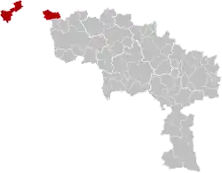 Location of the arrondissement in Hainaut