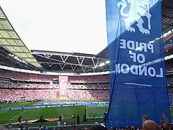 Banners and stadium before the game