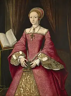 Painting of a person in a Spanish farthingale-style dress