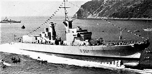 Audace being launched on 2 October 1971.