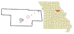 Location of Rush Hill, Missouri