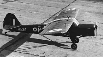 An Auster AOP.6 observation aircraft of a different squadron in 1954