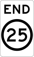 (R4-12) End of 25&nbsp;km/h Speed Limit