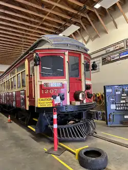 BCER Interurban Streetcar No. 1207 at Fraser Valley Heritage Railway Society