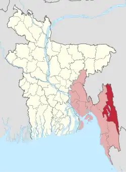Location of Rangamati District within Bangladesh