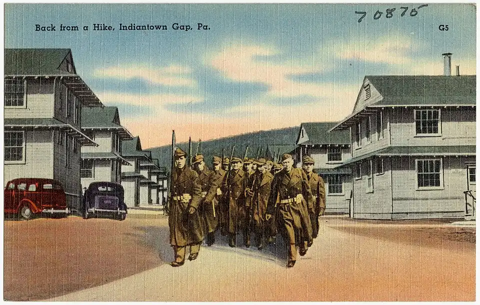 "Back from a hike" c. 1940