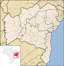 Location of São Francisco do Conde in Bahia