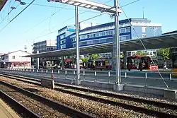 Bus station from rail platform