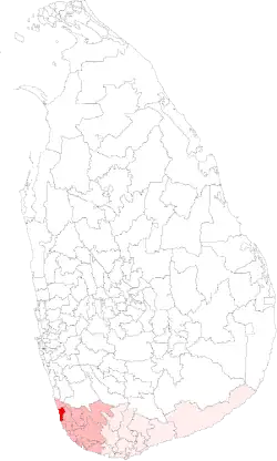 Location of Balapitiya