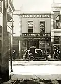 A 1922 Ford Model T roadster built by Duncan and Fraser outside Balfour's cafe in Rundle Street, Adelaide, 19&nbsp;February 1924