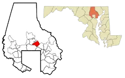 Location of Hampton in the State of Maryland