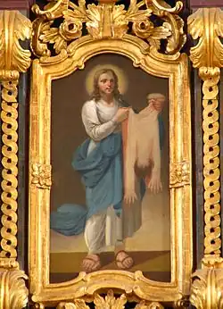 Apostle Bartholomew with his own flayed skin