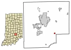 Location of Elizabethtown in Bartholomew County, Indiana.