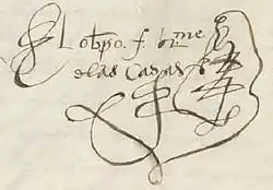 Bartolomé de las Casas y Sosa's signature