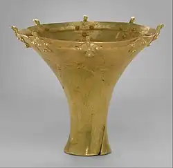 Beaker with birds on the rim; late 3rd–early 2nd millennium BC; electrum; height: 12&nbsp;cm, width: 13.3&nbsp;cm, depth: 4.5&nbsp;cm; Metropolitan Museum of Art