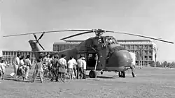 A Sikorsky S-58 of 124 Squadron "Rolling Sword" at Beersheba in 1962, based on Tel Nof Airbase