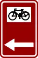 F34c2: Direction sign (touristic destinations for cyclists, horse riders and pedestrians)