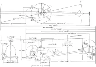 3-view line drawing of the Bell YR-13