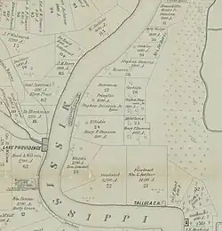 Ben Lomond and Stephen Duncan plantations in Issaquena County, Mississippi, mapped between 1866 and 1874, probably before 1871