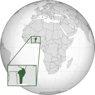 Location of Dahomey