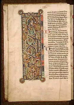 First page of The Book of Genesis, Bible of Manerius (c. 1185), (BSG Ms.8 f7)