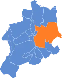 Location of Lipnik within Bielsko-Biała