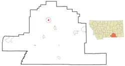 Location of Hardin, Montana