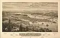 Bird's eye view of the city of Olympia, East Olympia and Tumwater, Puget Sound, Washington Territory, 1879